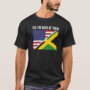 T-shirt Demi-Jamaïcain Demi-Américain Oui Je Les Deux