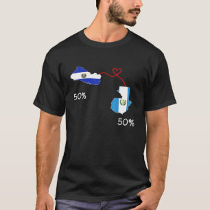T-shirt Demi-Salvadorien Demi-Guatemala Carte du drapeau g