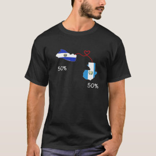 T-shirt Demi-Salvadorien Demi-Guatemala Carte du drapeau g