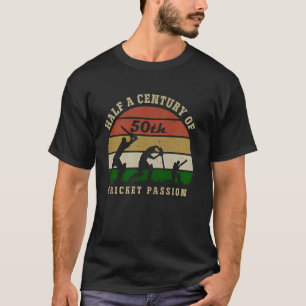 T-shirt Demi-Siècle De Cricket Passion 50ème Anniversaire