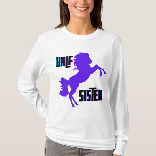 T-shirt Demi-Soeur Pony Violet frère (Devant)