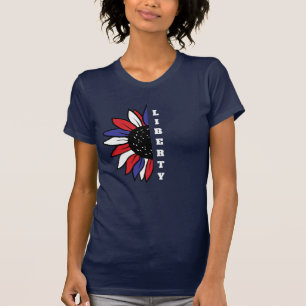 T-shirt Demi-tournesol américain patriotique Liberté