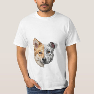 T-shirt Demi-Visage de Chien Robotique