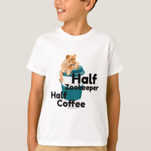 T-shirt Demi-Zookeeper Half Coffee Lion