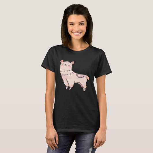 T-shirt Demigirl Llama Cute Animal Alpaca LGBTQIA Enby Pri (Devant entier)