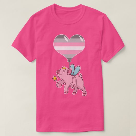T-shirt Demigirl Pig Fairy Nonbinary Gender (Design devant)