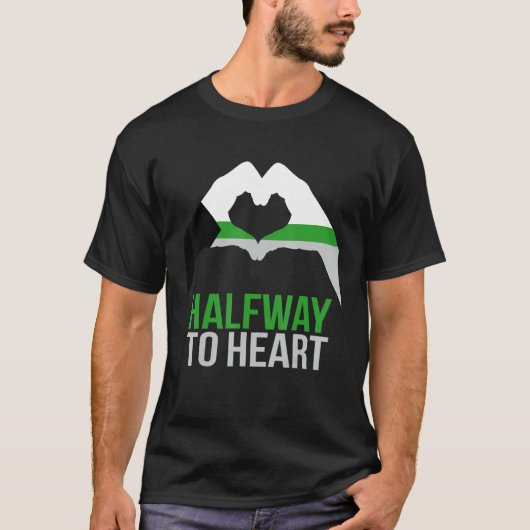 T-shirt Demiromantic Joke Heart Love Demiromantic Flag (Devant)
