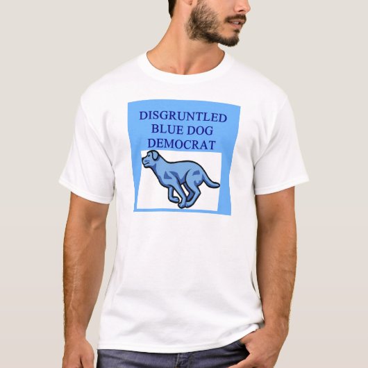 T-shirt démocrate bleu fâché de chien (Devant)