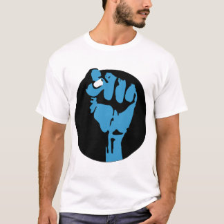 T-shirt démocrate de sang bleu : poing