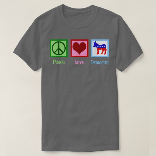 T-shirt Démocrate Peace Love (Design devant)