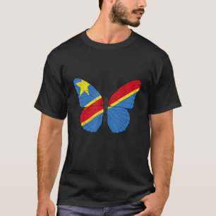 T-shirt Democratic Republic Of The Congo Flag Butterfly Co