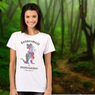 T-shirt Demoiselle d'honneur drôle de mariage de dinosaure
