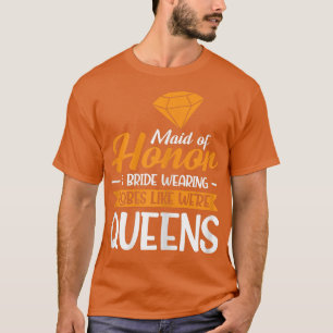 T-shirt Demoiselle d'honneur féminine et mariée portant Ba