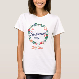 T-shirt Demoiselle d'honneur. Nom modifiable.