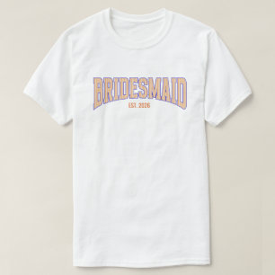 T-shirt Demoiselle d'honneur Orange + Beige rayé Navy Ente