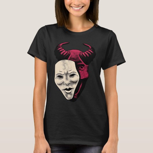 T-shirt Demon Devil Mask Vaporwave Demon (Devant)