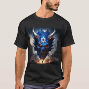T-shirt démon diabolique israël avec un drapeau israélien