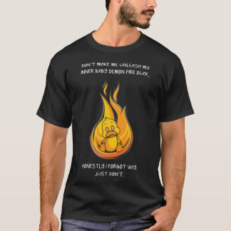 T-shirt Démon Fire Duck Travail humoristique et Moody wate