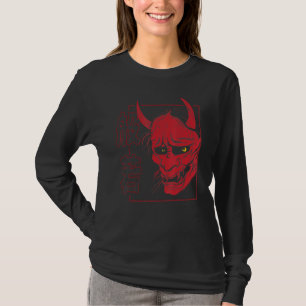 T-shirt Demon Masque Hannya Japonais Ou Oni Crâne Esthétiq