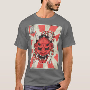 T-shirt Demon Oni Masque Yokai Postage Timbre Japonais Est