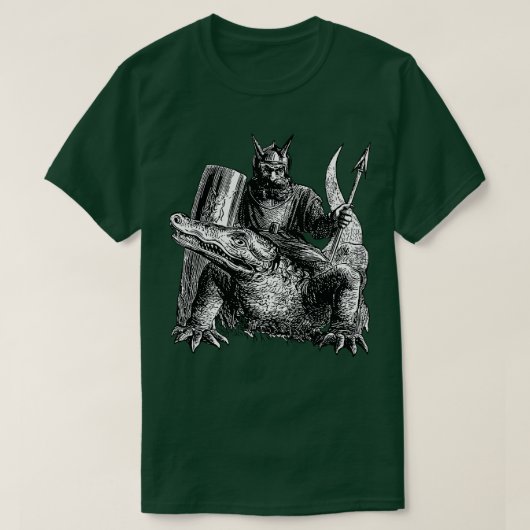 T-shirt Démon Ou Esprit Monté Sur Un Crocodile Dictionnair (Design devant)