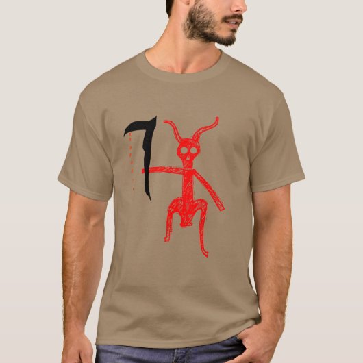 T-shirt Démon rouge avec arme (Devant)
