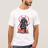 T-shirt Demon Samurai - Conception d'Halloween guerrier mo (Devant)