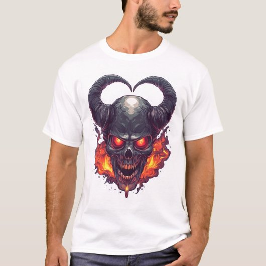 T-shirt Demon Skull Firestorm (Devant)