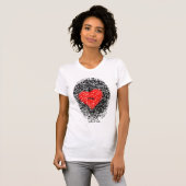 T-shirt d'empreinte digitale de coeur d'amour (Devant entier)