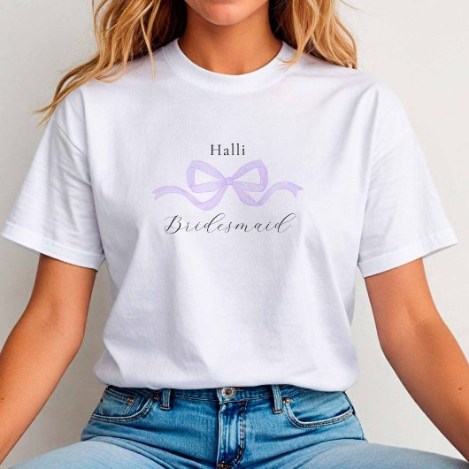 T-shirt Demure Lilac Bow Bridesmaid Proposition