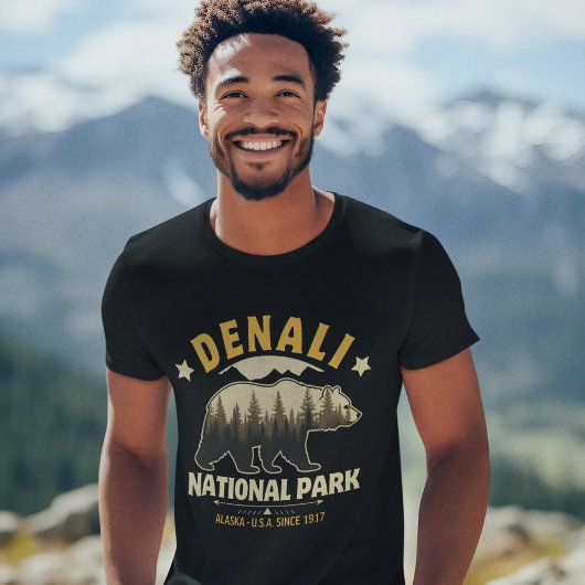 T-shirt Denali National Park Alaska Forest Landscape