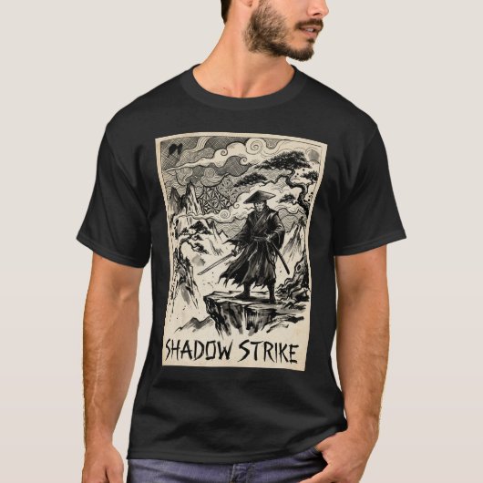 T-Shirt d'encre d'art samouraï Shadow Strike (Devant)