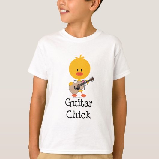 T-shirt d'enfant de poussin de guitare (Devant)