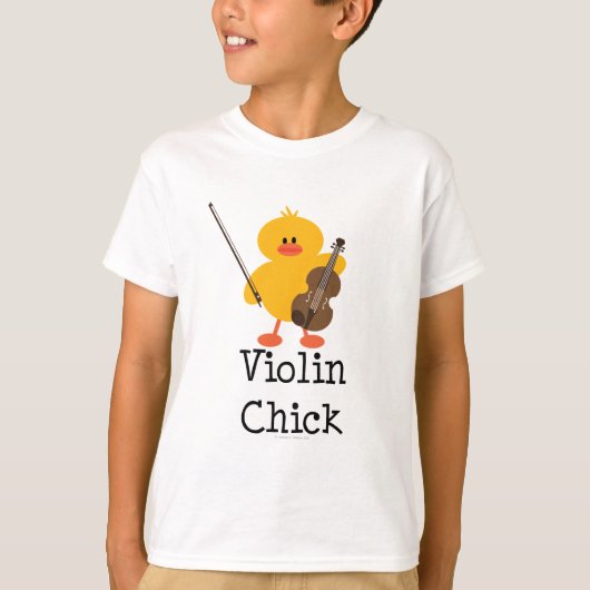 T-shirt d'enfant de poussin de violon (Devant)