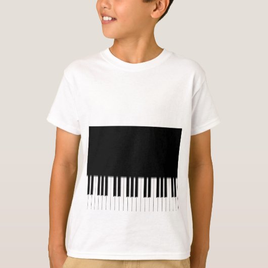 T-shirt d'enfants - blanc de noir de clavier de (Devant)