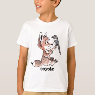 T-shirt d'enfants de coyote et de pie