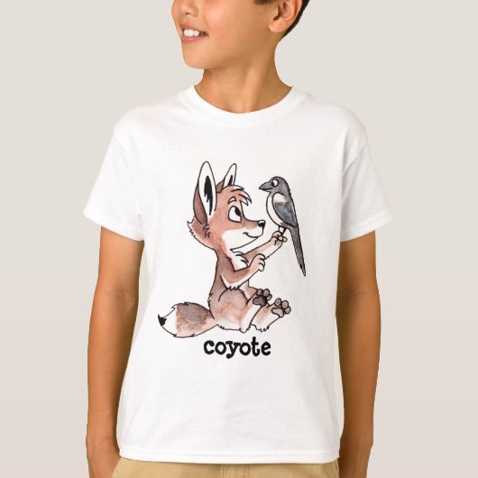 T-shirt d'enfants de coyote et de pie (Devant)
