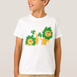 T-shirt d'enfants de lions de bande dessinée du