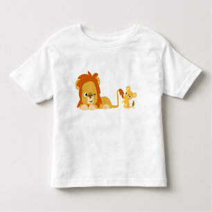 T-shirt d'enfants de papa et de CUB de lion