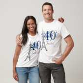 T-shirt Denim Blue 40 & Fabuleux Paris Eiffel Tower (Unisexe)