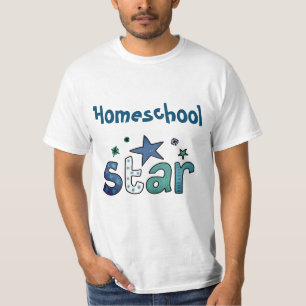 T-shirt Denim Blue Home School Star