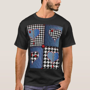 T-shirt Denim Patchwork : Motif en tissu transparent