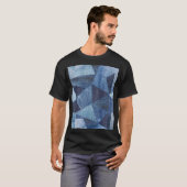 T-shirt Denim Urban : Patchwork à rayures détendues. (Devant entier)