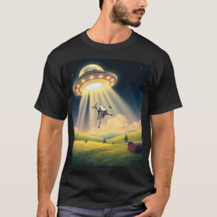 T-shirt d'enlèvement de vache UFO amusant
