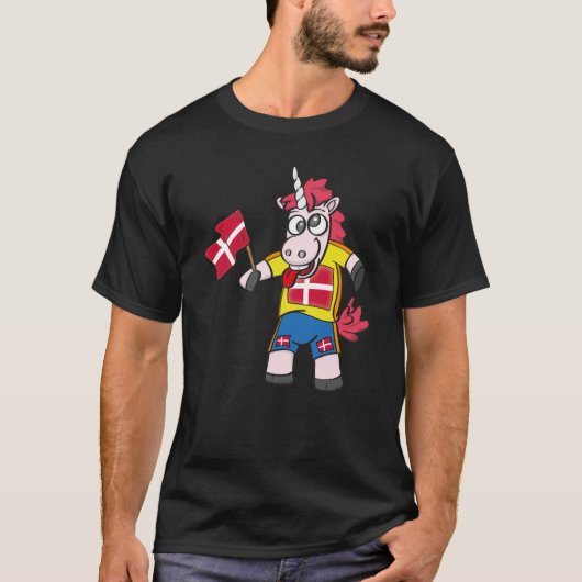 T-shirt Denmark Crazy Unicorn (Devant)