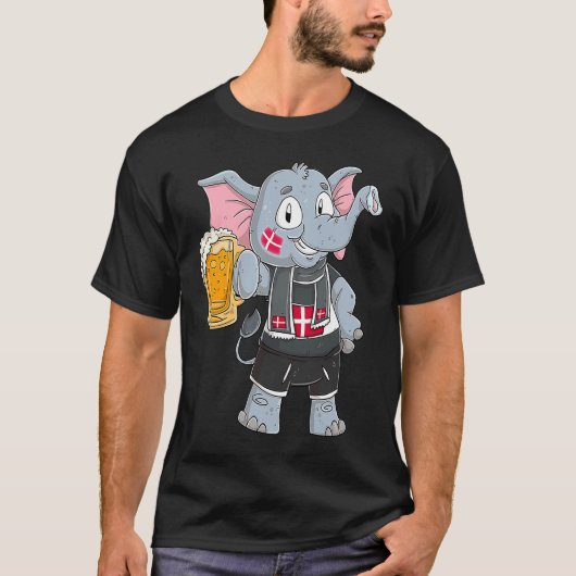 T-shirt Denmark fan elephant (Devant)