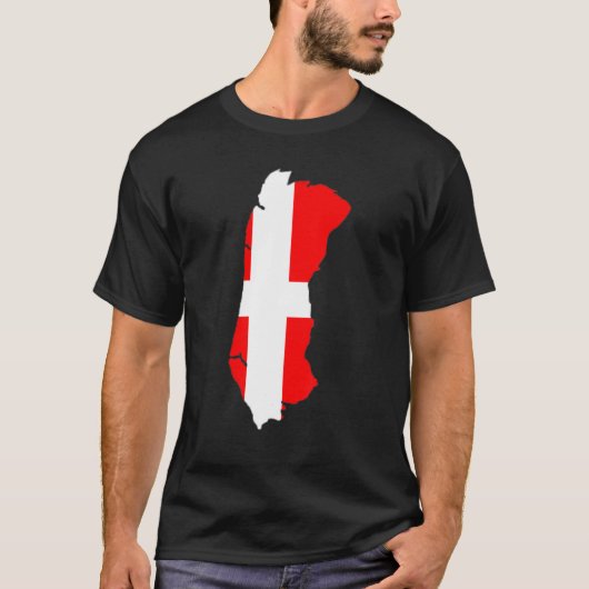 T-shirt Denmark flag in Römö outline Römö (Devant)