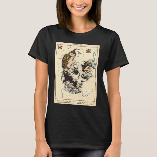 T-shirt Denmark Illustrative Map (Devant)