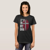 T-shirt Denmark It's In My DNA Cute Danish Fingerprint Fla (Devant entier)