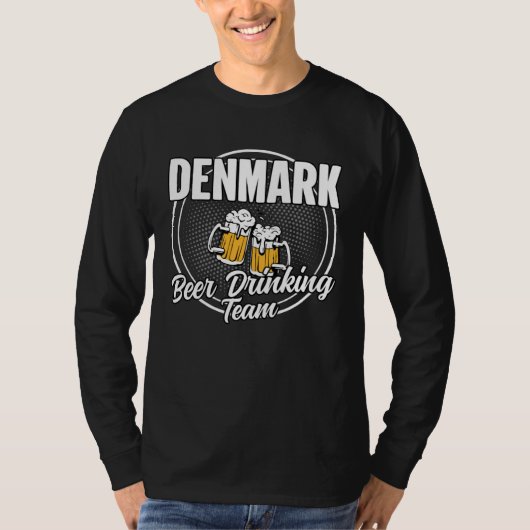 T-shirt Denmark Squad Ale  Danes Beer Drinking Team (Devant)